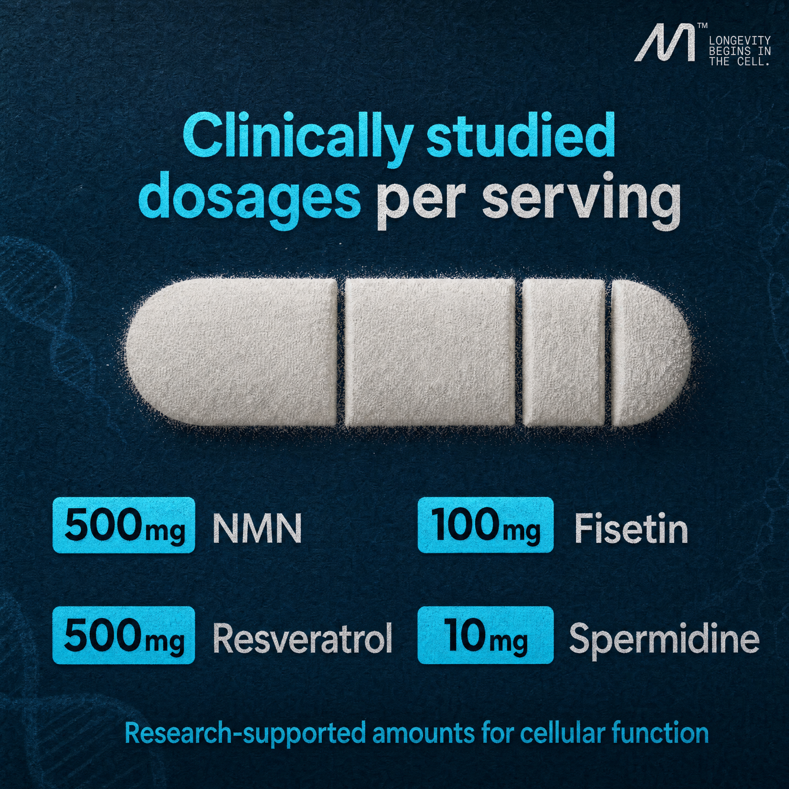 Liposomal NMN Supplement with Resveratrol, Spermidine & Fisetin - 4-in-1 NAD+ Booster for Cellular Energy, Anti Aging & Longevity - NAD+ Support for Men & Women, 60 Capsules, 30 Day Supply