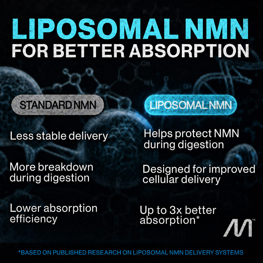 Liposomal NMN Supplement with Resveratrol, Spermidine & Fisetin - 4-in-1 NAD+ Booster for Cellular Energy, Anti Aging & Longevity - NAD+ Support for Men & Women, 60 Capsules, 30 Day Supply